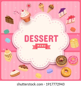 Illustration Dessert menu bakery and ice cream