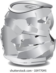 Illustration of a destroyed aluminum can