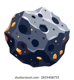 Illustration of detailed asteroid for planetary science projects