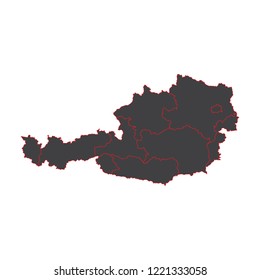 illustration of detailed map of Austria