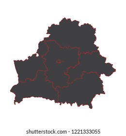 illustration of detailed map of Belarus