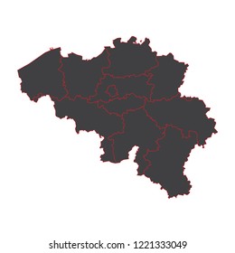 illustration of detailed map of Belgium