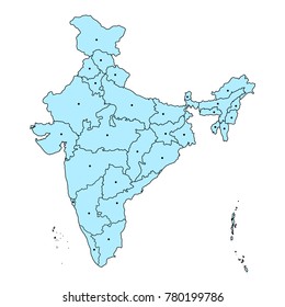 Illustration Detailed Map India Asia All Stock Vector (Royalty Free ...