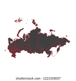 illustration of detailed map of Russia