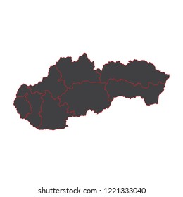 illustration of detailed map of Slovakia