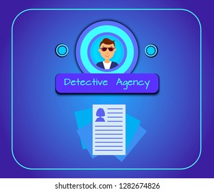Illustration of a detective with glasses