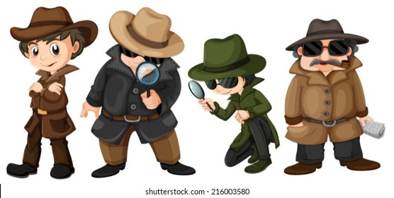 Illustration Detectives Set Stock Vector (Royalty Free) 216003580