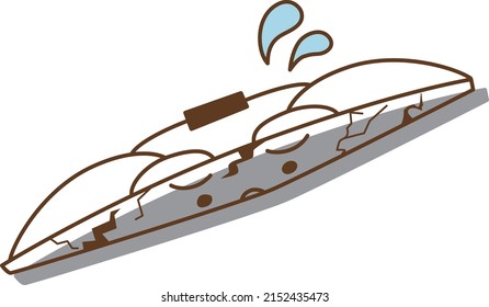 Illustration of a deteriorated wiper (with a face)