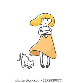 Illustration of a determined woman.