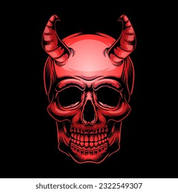 Illustration Devil skull head logo