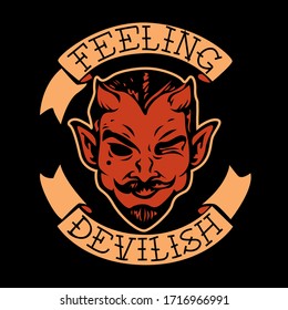 illustration of devil, tshirt illustration, vector art