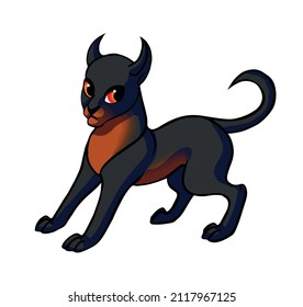 Ilustración con adorable cachorro doberman