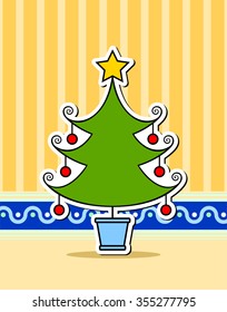 Illustration devoted to the symbols of Christmas