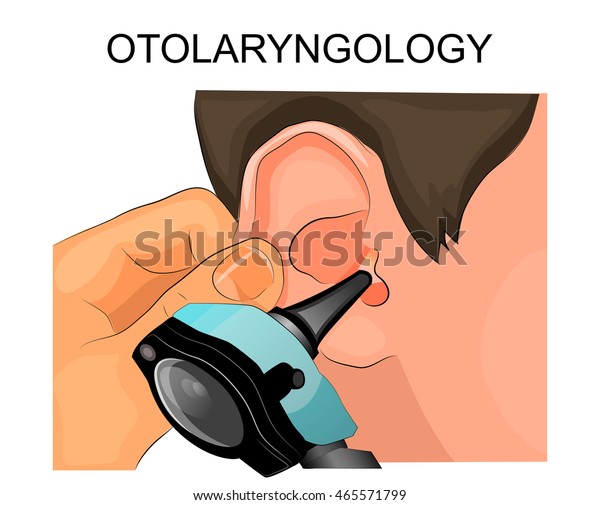 Illustration Diagnosis Diseases Ear Using Otoscope Stock Vector