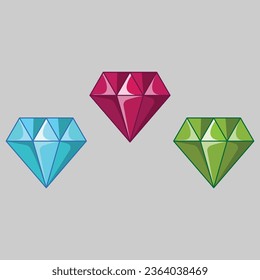 Ilustración del paquete de elementos de juego de diamantes