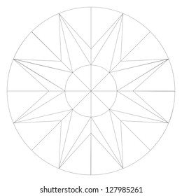 Illustration of diamond or gem pattern line art