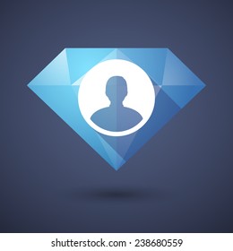 Illustration of a diamond icon with an avatar