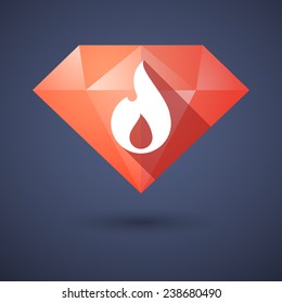 Illustration of a diamond icon with a flame