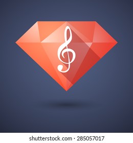 Illustration of a diamond icon with a g clef