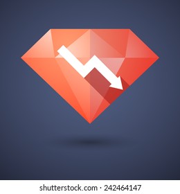 Illustration of a diamond icon with a graph