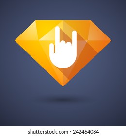 Illustration of a diamond icon with a hand