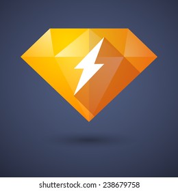 Illustration of a diamond icon with a lightning