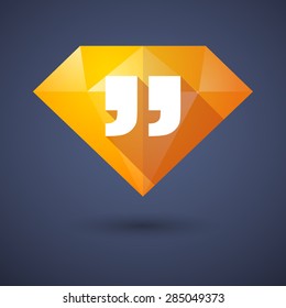 Illustration of a diamond icon with quotes