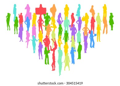 Ilustración Diamante hecho de Silhouettes vectoriales 