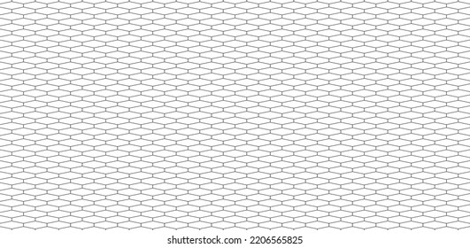 Ilustración de malla de forma de diamante. La cuadrícula hexagonal horizontal infinita bidimensional estrecha. Fondo de red y cuadrícula.