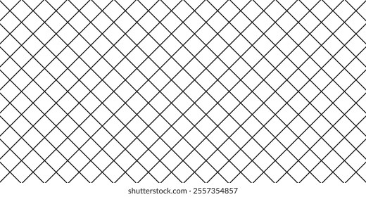 Illustration of diamond shape mesh texture. Seamless metal grid pattern in vector. 