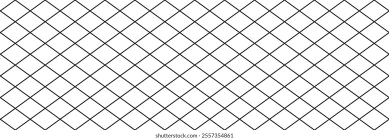 Illustration of diamond shape mesh texture. Seamless metal grid pattern in vector. 