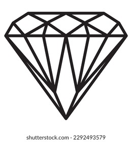 Ilustración del vector del diamante.
Icono de joyería, signo o símbolo.