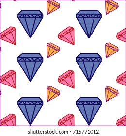 Illustration of diamonds on white background