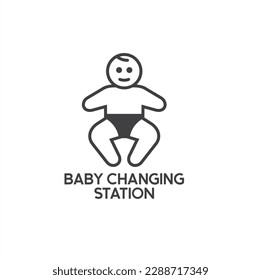 illustration of diaper changing station, vector art.