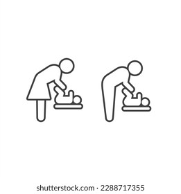 illustration of diaper changing station, vector art.