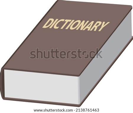 Illustration of a dictionary with a brown cover
