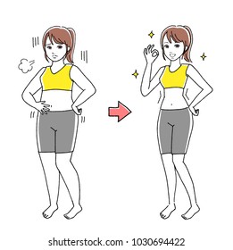 Illustration of a diet woman