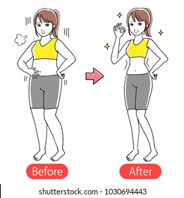 Illustration of a diet woman