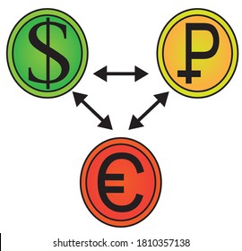 illustration of different banknotes for design