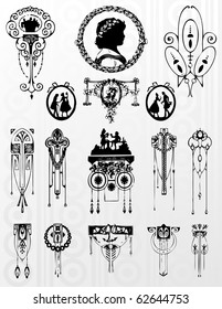 illustration of different black ornaments
