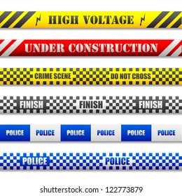 illustration of different caution lines