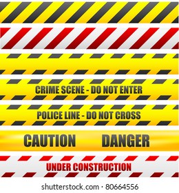 illustration of different caution lines