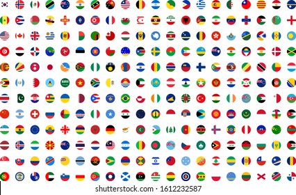 Illustration of different circle flags, with white background vector