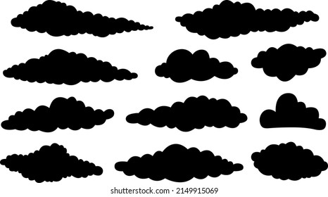 Ilustración de diferentes nubes aisladas en blanco