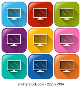 Illustration of different color of computer icons