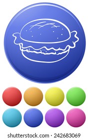 Illustration of different color food icons