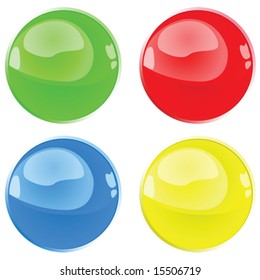 Illustration of different color glass marbles