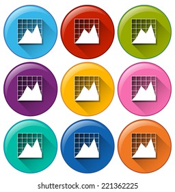 Illustration of different color of graph icons