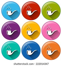 Illustration of different color icons of pipe