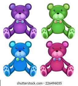 ilustración de diferentes osos de peluche de color